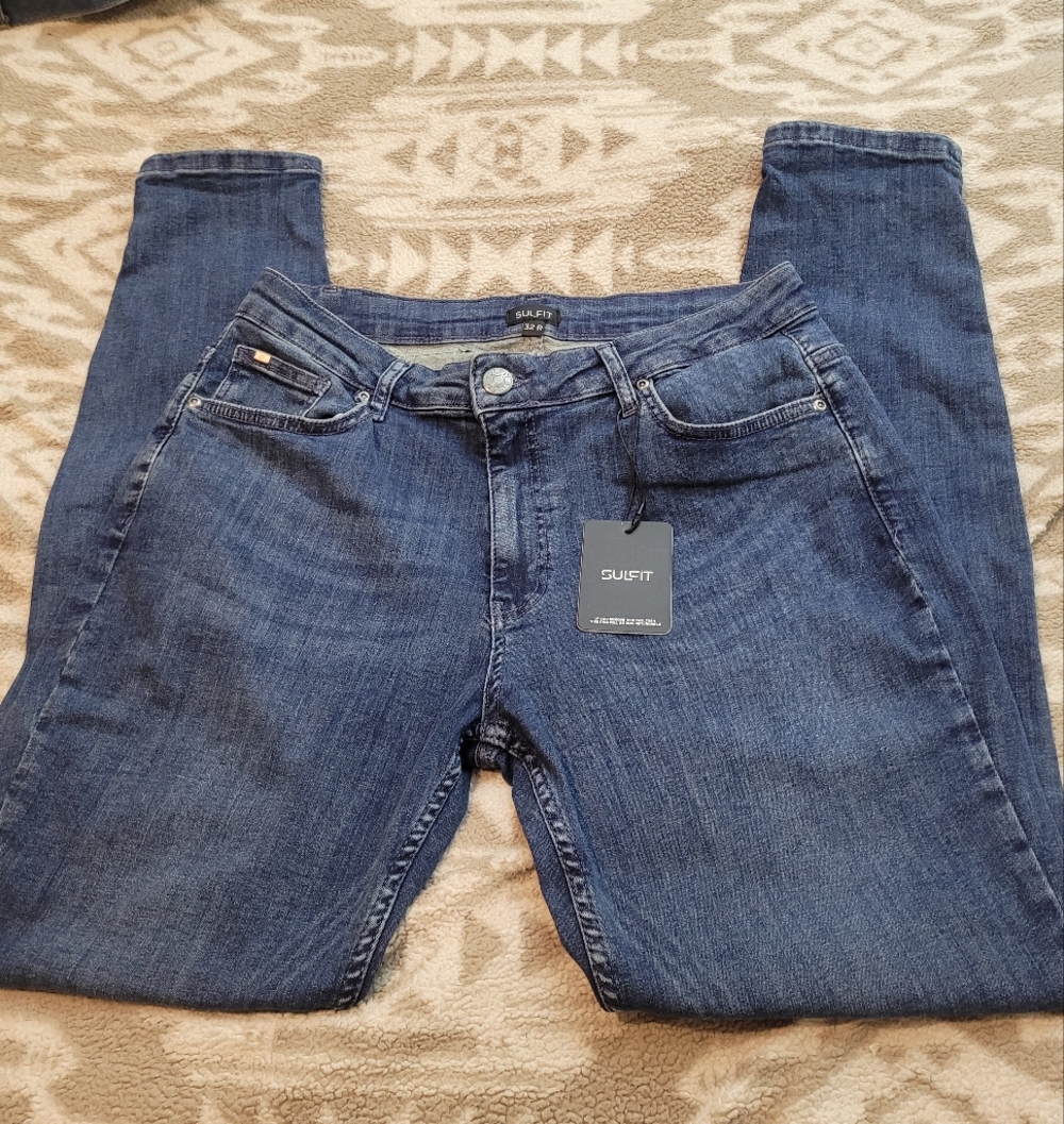 Sulfit Women's Classic Straight Leg Blue Jeans Size 32R